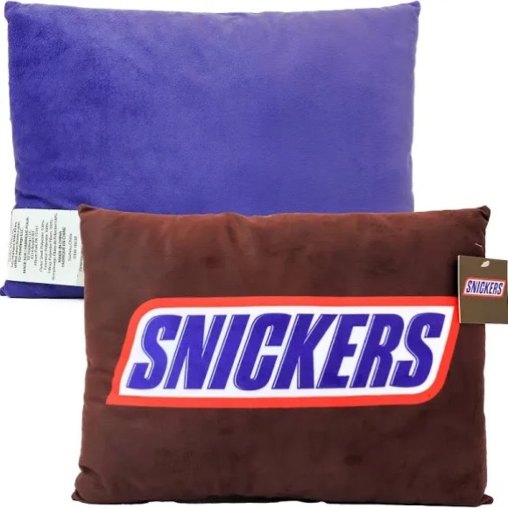 Snickers Brown Pillow- Dorm Room Ready- Back to Scool